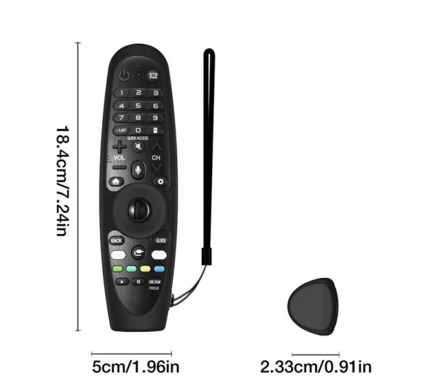 Cover Custodia Nera Telecomando Per Lg Smart Tv An-Mr600 Silicone + Cinturino