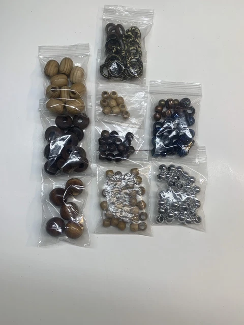 Lot of Vintage Assorted Wood And Plastic Macrame Large Hole Craft Beads