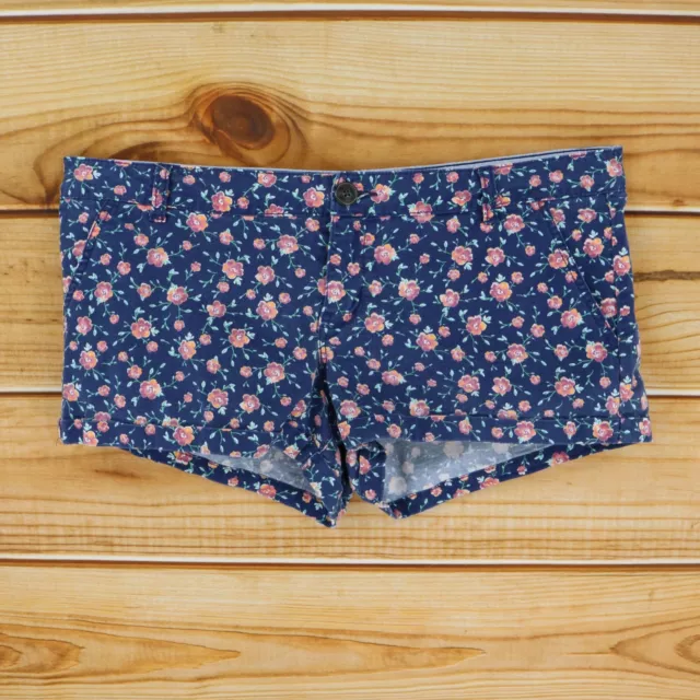 SO Shorts Junior Womens Size 17 Blue Multicolor Floral Super Short Pockets