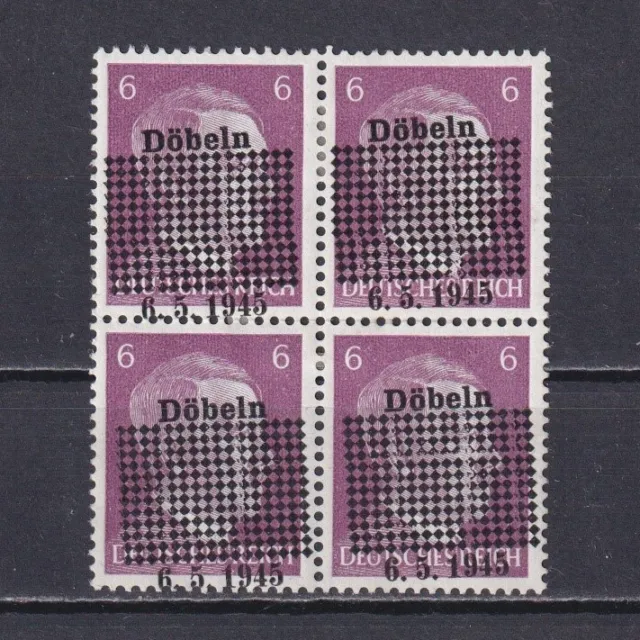 DÖBELN GERMANY 1945, Mi# 1, block of 4, Local Post, MH