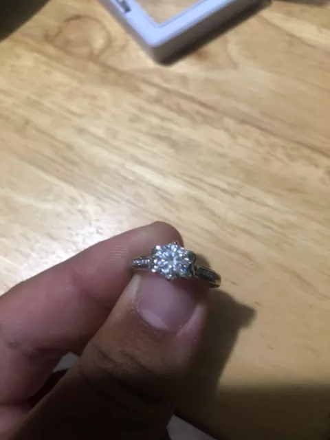sterling silver moissanite ring size 10