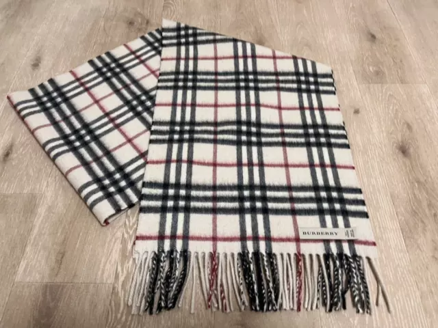 Burberry Scarf Close To Cashmere 100 Stone Color White Vintage Check japan