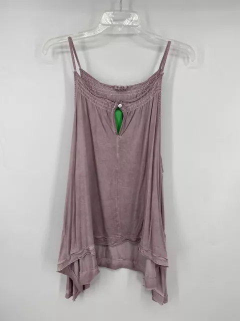 POL Clothing Small Purple Tank Top Keyhole Stretch Sharkbite Hem Pullover EUC