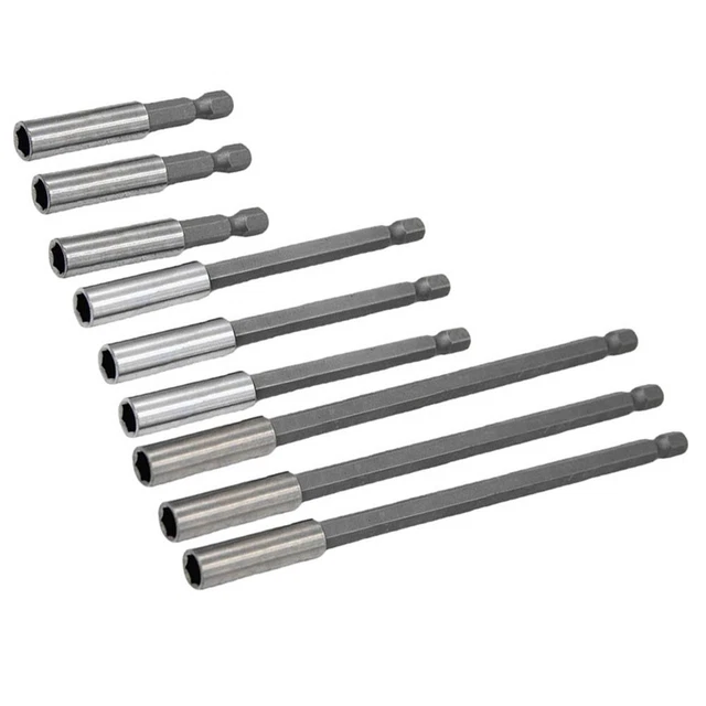 Set supporto punta prolunga cacciavite magnetico resistente alla ruggine (9 pezzi)
