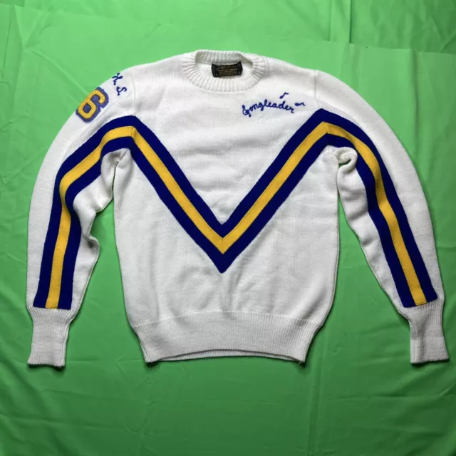 Vintage Dehen Knitting University College School Varsity Sweater S/M 80’s