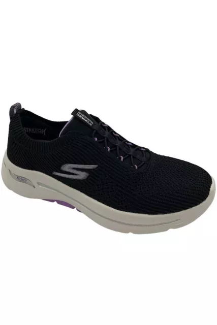 Skechers GOwalk Arch Fit Washable Bungee Sneakers Crystal Black/Lavndr