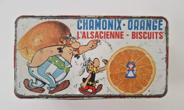 Boite A Gâteaux Asterix Et Obelix Ancienne Chamonix Orange