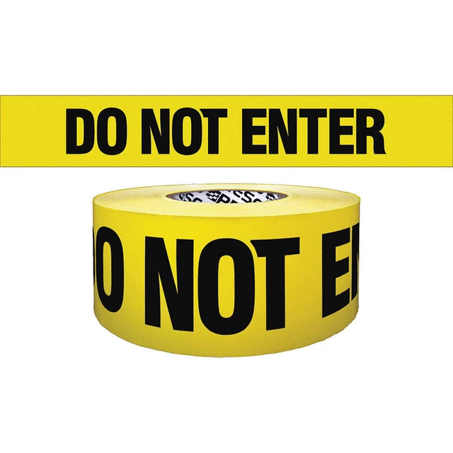 GRAINGER APPROVED B3104Y1828-200 Barricade Tape,Yellow/Black,1000ft x 3In