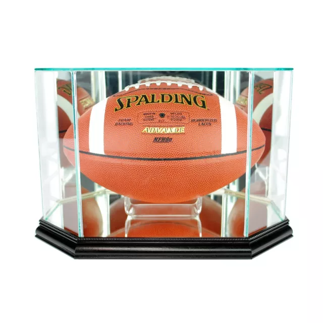 Octagon Football Display Case | UV Protected | Real Glass Protection