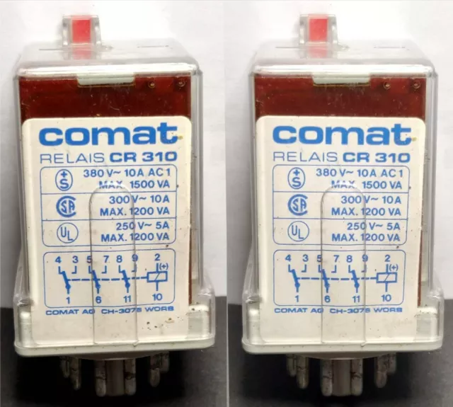 2X Cr310 Relay 3Pdt  Releco Mr Comat Coil 24V Dc Nos 5A 250V Ac 1.2Kva Test 100%