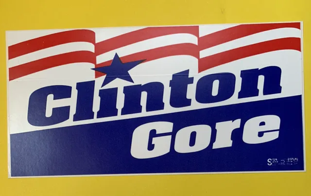 1992 Bill Clinton Vintage US Political Bumper Sticker Decal Campaign President 1