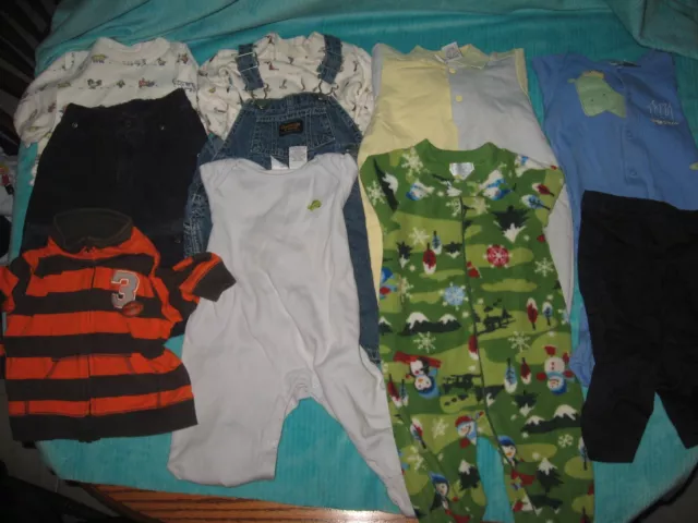 Lot Boys Infant Baby Clothes Sz 6-9 6 9 Month Pants Shirts Winter Fall Carters