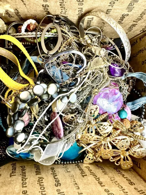 HUGE Jewelry Lot Grab bag Box Vintage Modern Unsorted Mixed Bulk 5 lbs Premium