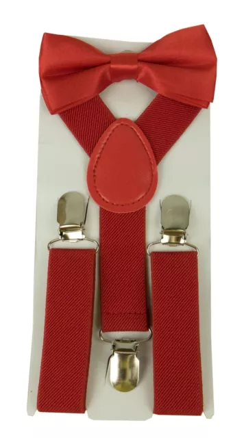 Kids Suspender & Bow Tie Sets for Boys Girls Children Elastic & Adjustable