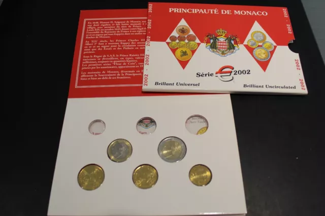 Monaco KMS 2002 10 Cent bis 2 Euro original (K2838)