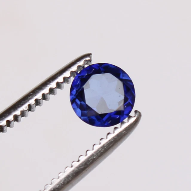 Saphir Naturel Bleu Bleuet 0.90 CT Rond Libre Certifié Pierre Précieuse Chauffée