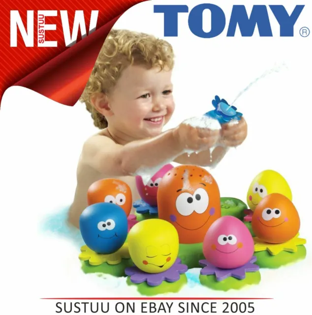Tomy AquaFun Octopals|8 Little Fun Octopus|Multi Coloured Toddler Bath Toys|NEW