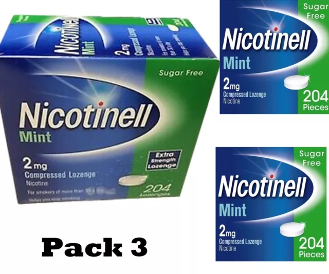 Nicotinell Losange Menthe 2mg - 204 Pastilles 3 Boîtes Expire 06/2024