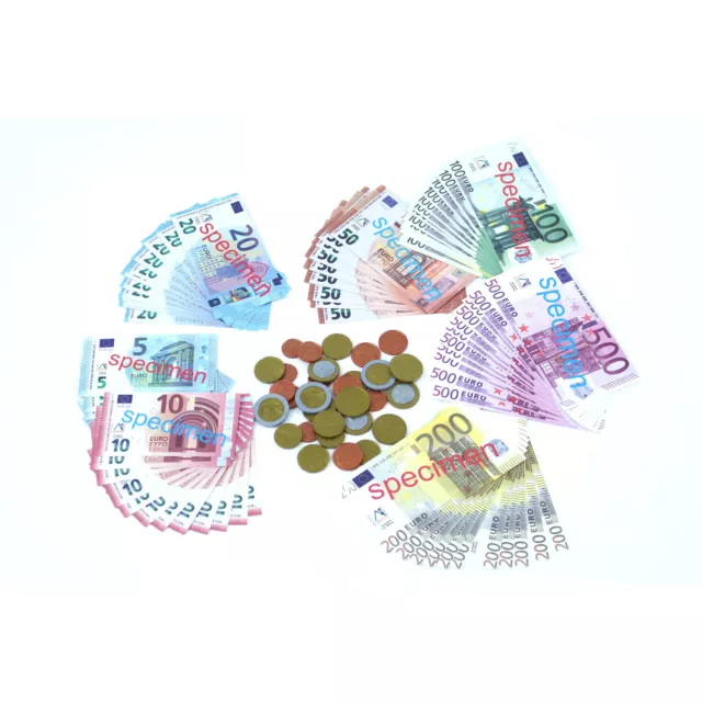 EDUPLAY 120-072 Spiel-geld für Kinder Kaufmannsladen, EURO Banknoten & Münzen, m