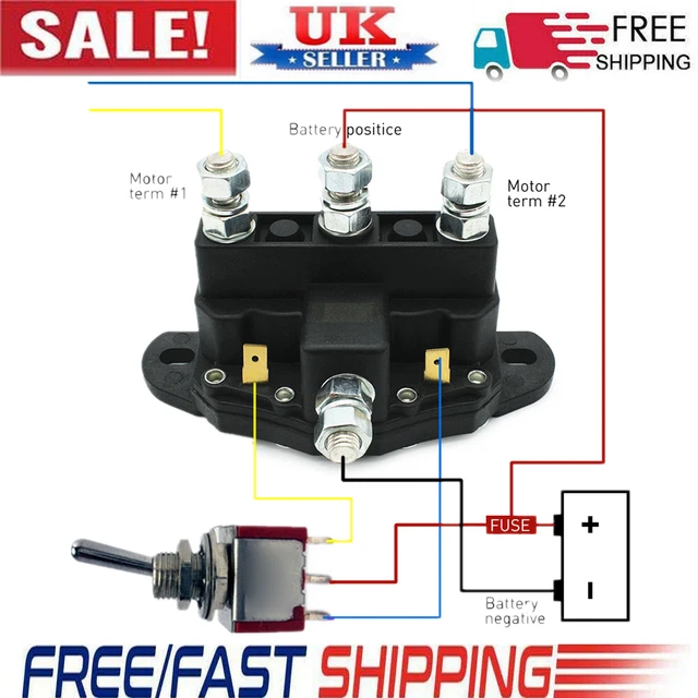 ATV WINCH MOTOR Solenoid Reversing Polarity Relay Switch 6 Terminal 12