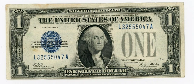 1928 A $1 Silver Certificate Funny Back FR 1601