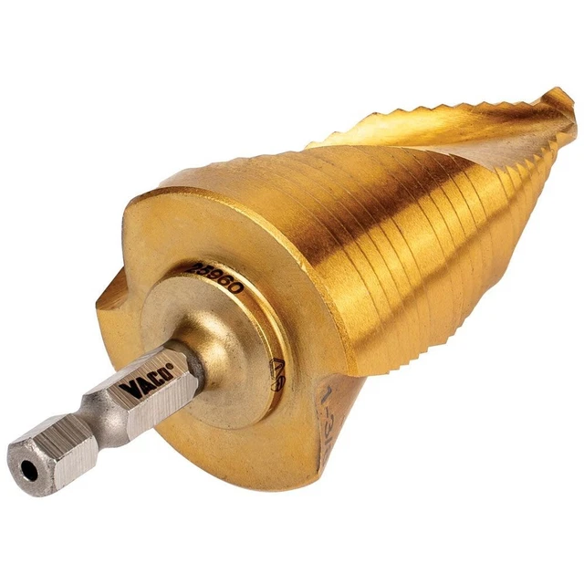 Klein Tools 25960 Step Drill Bit, Spiral Double-Fluted, 7/8" to 1-3/8", VACO 13