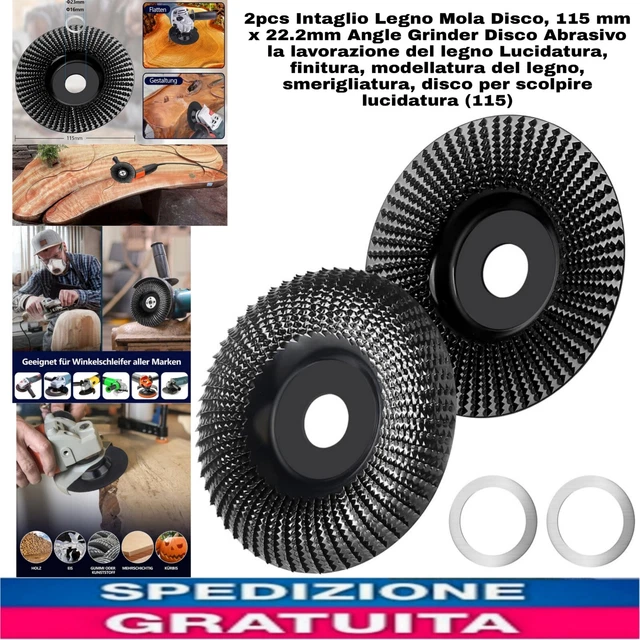 3 Pezzi Dischi Per Smerigliatrice Per Legno - Ø100mm, Per Intaglio, Modellatura E Lucidatura - Foto 10