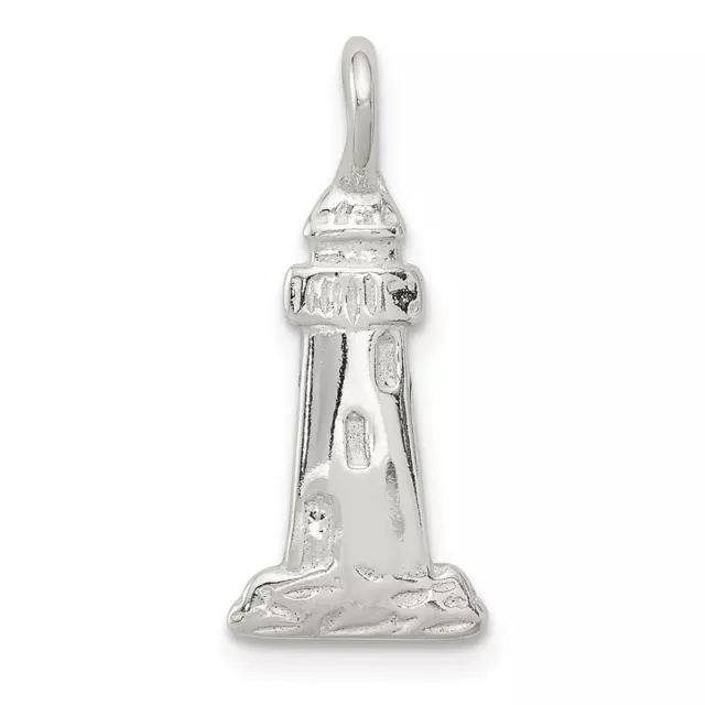 925 Sterling Silver Lighthouse Charm Pendant 0.79 Inch