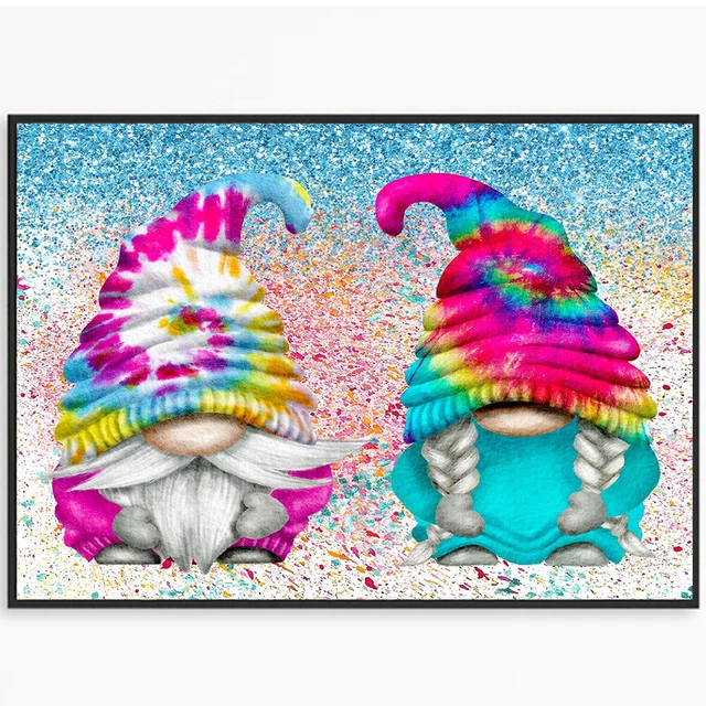 5D DIY Full Round Drill Diamond Painting Two Goblin Kit Home Decoration Art