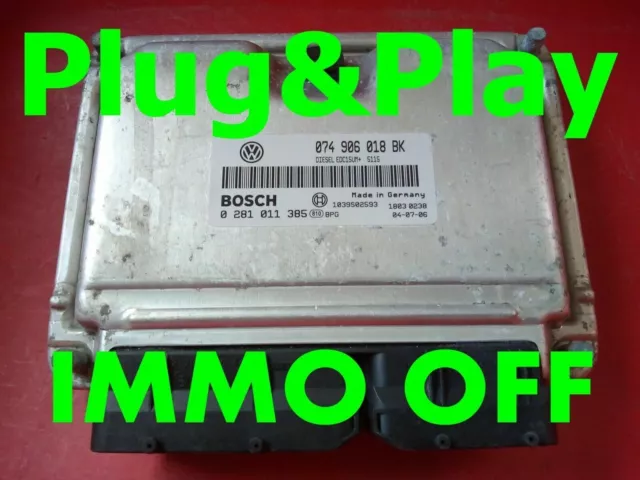 IMMO OFF / Calculateur Plug&Play VW LT TDI 2.5 AVR 0281011385 - 074906018BK...