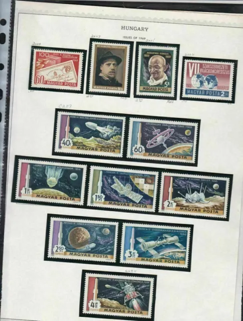 hungary issues of 1969 space etc stamps page ref 18297
