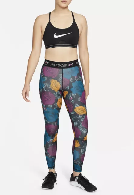 Nike Dri-FIT Icon Clash Women's Mid-Rise Allover Floral Print Leggings￼ Size S