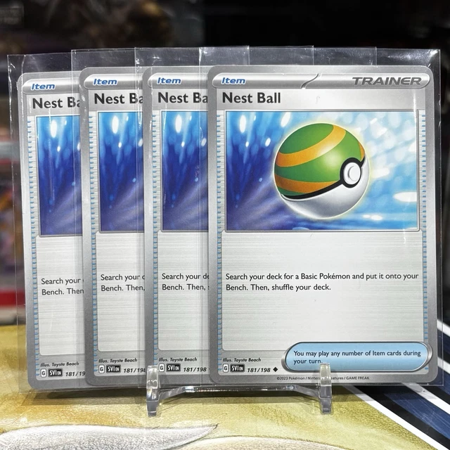 Card Under 2 Dollors Pokmon TCG Nest Ball X4 - NM Playset From Scarlet &  Violet Base Set (Uncommon Trainer) Nest Ball 255