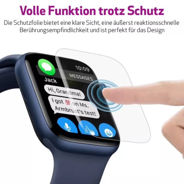 Apple Watch iWatch Series 4/5/6/7/8 & SE NANO Panzerfolie Display Schutz Folie 2