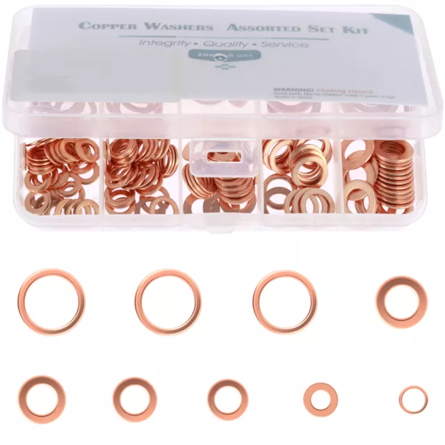 200pcs O-Rings Gasket Seal Assortment Set Universal for Car Auto Vehicle Repair۞