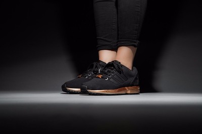 WOMENS ADIDAS ZX Flux Black Copper Rose 