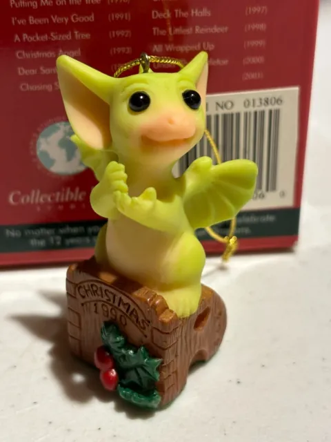 Pocket Dragons Putting Me On The Tree Christmas Ornament 1990 RARE