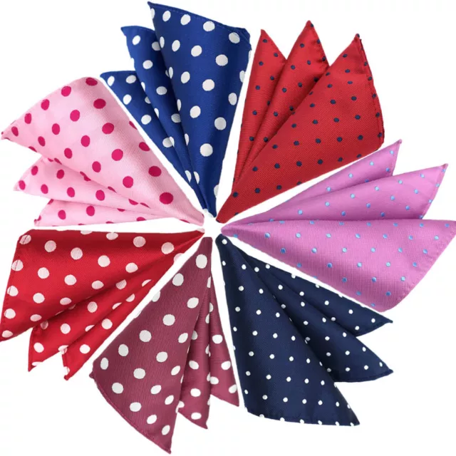 Mens Pocket Square Fashion 25CM Handkerchief Polka Dot Hanky Suit Chest Towel