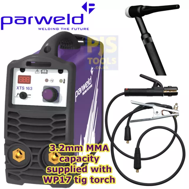 Parweld XTS163 WP17 Tig torch package 220-240v 160A MMA arc tig inverter welder