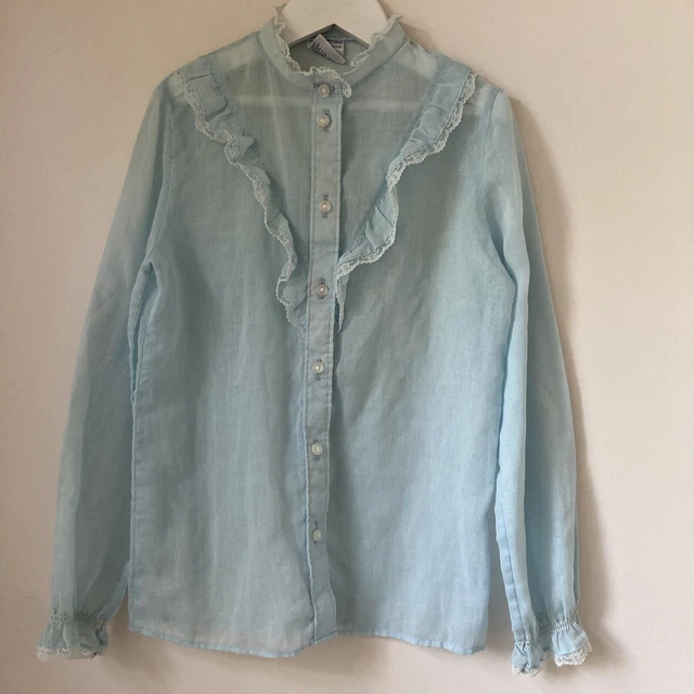 Camicia vintage per bambini cura materna 9-10 anni, 140 cm fronzoli prateria