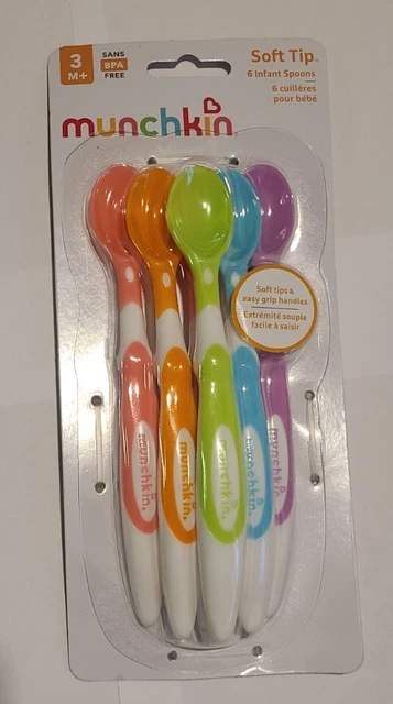 Cucharas infantiles Munchkin 10062 punta suave - multicolor (paquete de 6)