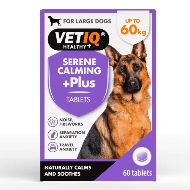 Vetiq Serene-Um Xtra 60 Calming Tablets For Dogs - Calms Hyperactivity & Stress