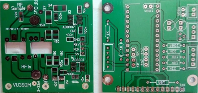 PCB set for Power SWR meter with TFT LCD for measuring from mWatts to kiloWatts