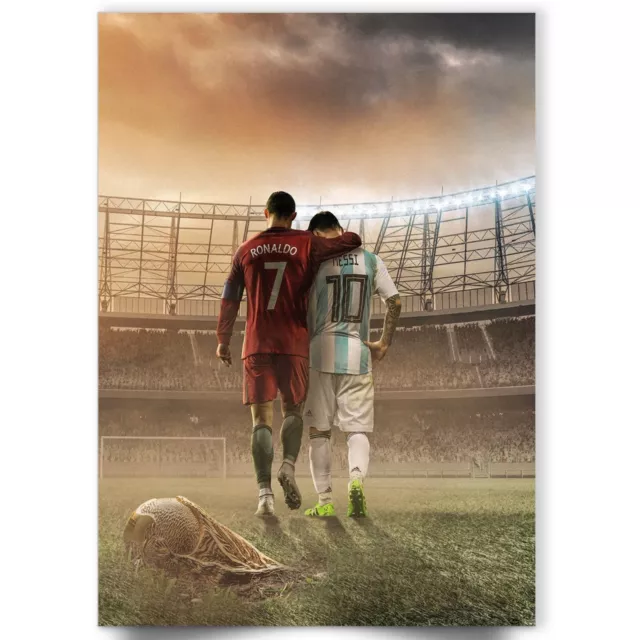 Cristiano Ronaldo Lionel Messi Football Legends Poster Wall Picture Messi Poster 2