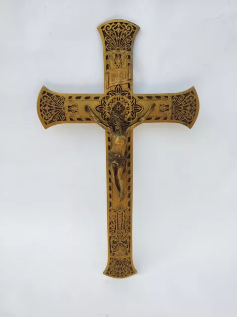 Wonderful 19th. Century LARGE 15"  French Gilded Bronze  JESUS CHRIST Crucifix