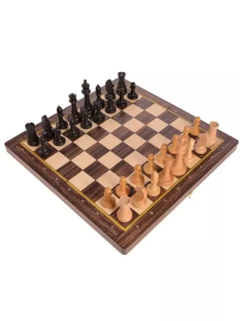 Juego de ajedrez de madera tablero macizo piezas de ajedrez de haya maciza...