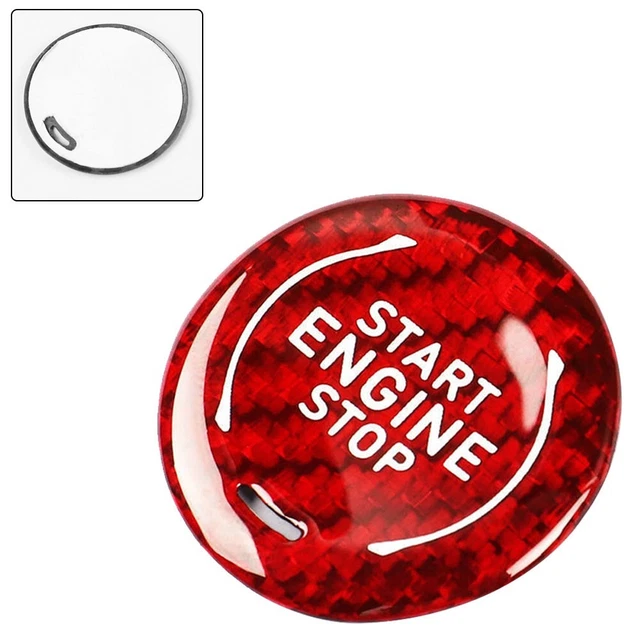 Bouton Démarrage Fibre Carbone Pour Mercedes Classe A B C GLC GLA CLA - Diamètre 36mm - Auto-Adhésif