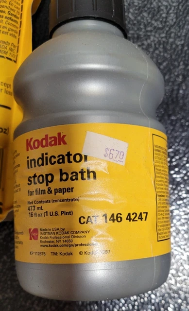 Indicador Kodak Stop Bath Caducado 16 Onzas Botella