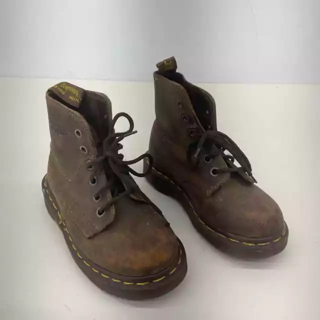 Vintage Made in England Dr. Martens Brown Combat Boot - Kids Size 12 UK size 11