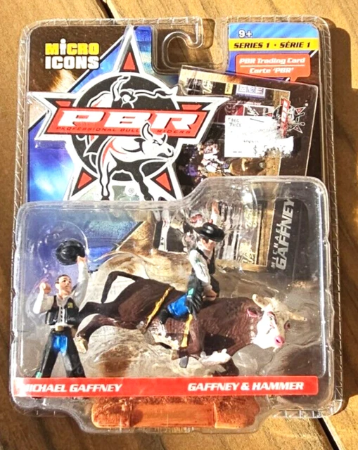 PBR Hammer Bull & Rider Michael Gaffney Micro Icons Series With PBR Trading Card